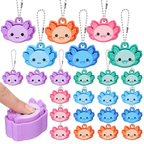 24 Piece Axolotl Birthday Party Gifts Axolotl Fidget Clicker, Orange