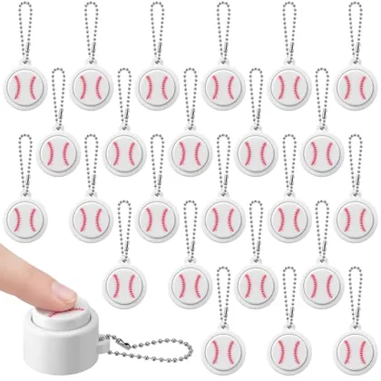 24 Piece Baseball Fidget Clicker Baseball Party Favors Sports, White, party & celebration