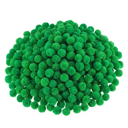 500 Piece 0.5 Inch Polypropylene Pompoms, Green