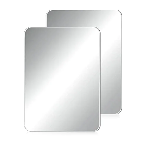 2 Piece Magnetic Locker Mirror Small Real Glass School