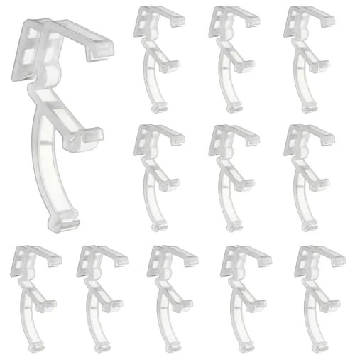 12 Piece 2 Inch Clear Valance Clips Hidden Window Mini Blind Clips