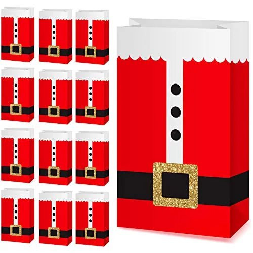 30 Piece Christmas Santa Claus Suit Gift Bags, Multicolour