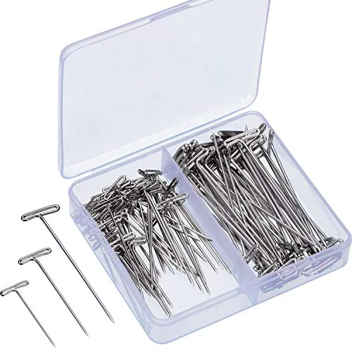 150 Piece T Pins 1/1.5/2 Inch Stainless Steel Wig Pins, Silver