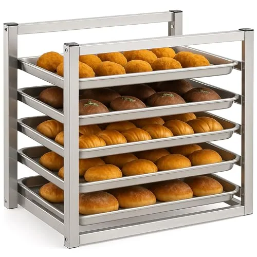 5 Tier Wall Mounted Sheet Bun Pan Rack 21 x 13 x 18 Fits, Silver