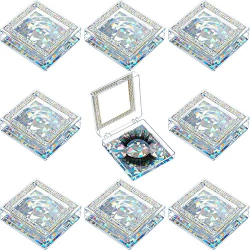 8 Piece 3D Glitter Lash Cases, Silver