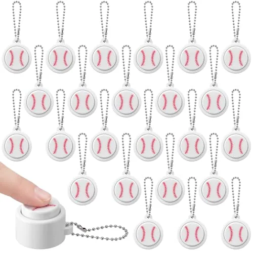 24 Piece Baseball Fidget Clicker Baseball Party Favors Sports, White