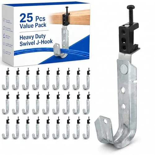 25 Piece 1-5/16 in Cable Support J Hook