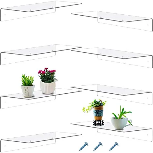 8 Piece Acrylic Shelves 14 x 5 x 2 Inches Clear