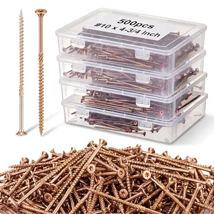 500 Piece #10 x 4-3/4 Inch Multi-Purpose Deck Screws, Yellow