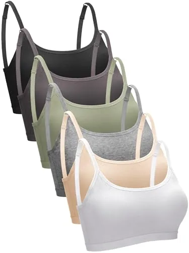 12 Piece 3/6/12 Pack Camisole Bra Wireless Bralette, Black