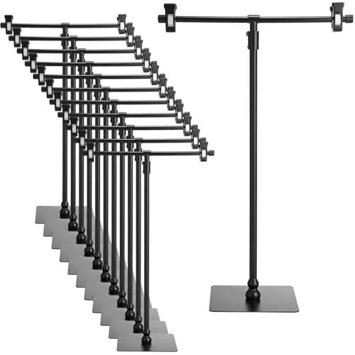 12 Piece Adjustable Poster Stands, Black