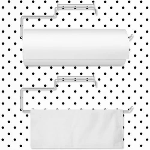 2 Piece peg Board Paper Towel Holder Stainless Steel Craft Hooks, Silver