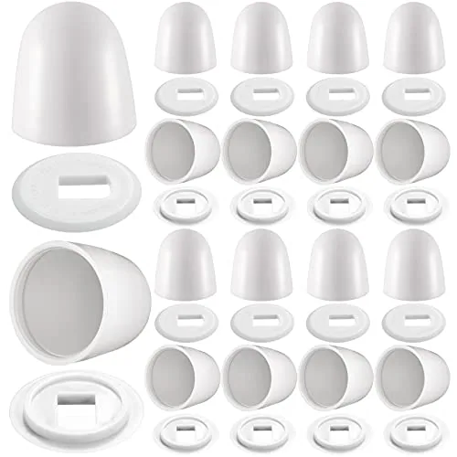 16 Piece Universal Toilet Bolt Caps Plastic Round Push On Toilet, White
