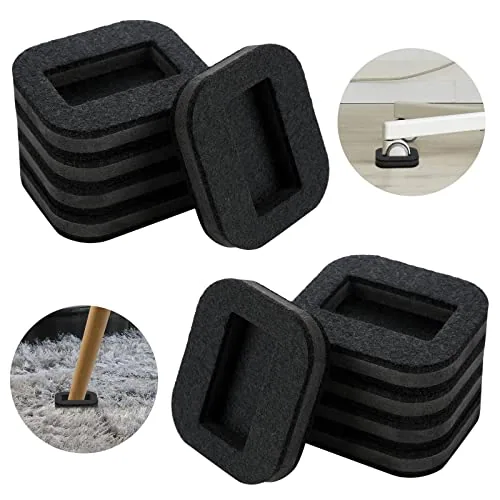 12 Piece Felt Caster Cups Furniture Pads, Black