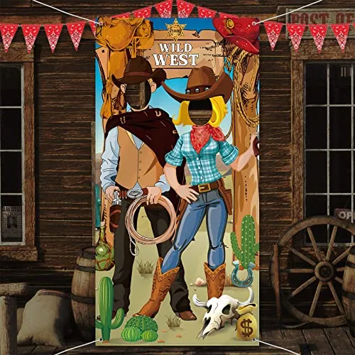 Western Cowboy Backdrop, Multicolour