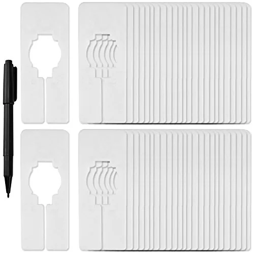50 Piece Closet Rack Dividers Rectangular, White