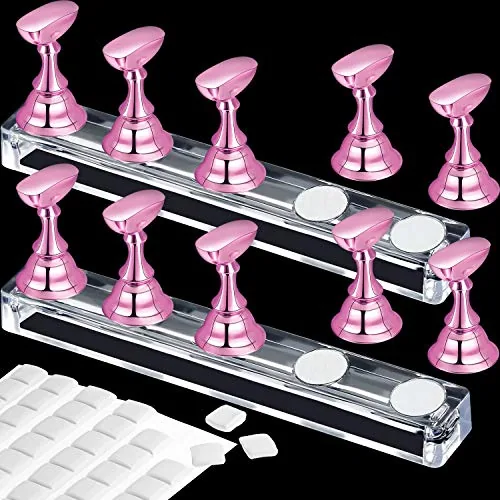 2 Piece Magnetic Nail Stand, Pink