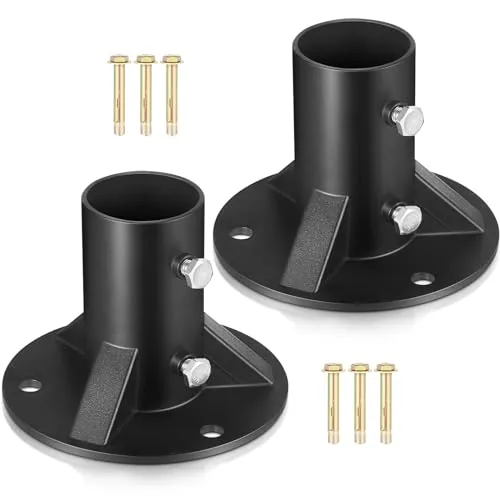 2 Piece Chain Link Fence Post 2 in Floor Flange Heavy Duty Round