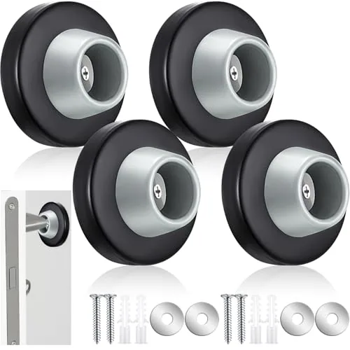 Door Stopper Wall Bumper Flush Mount Protector, Black