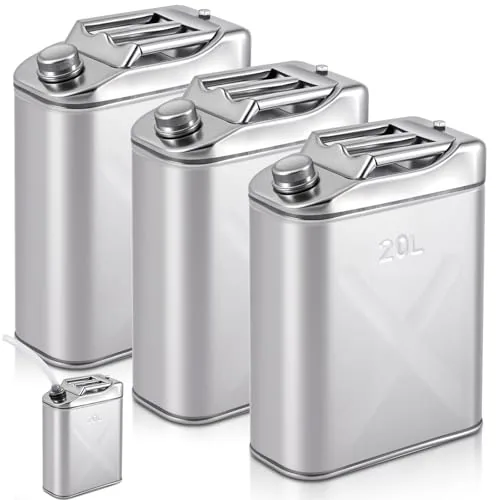 3 Piece 5 Gallon Stainless Cooking Oil Storage Can Commercial 304