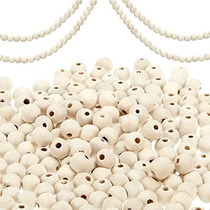 900 Piece 10mm Christmas Wooden Beads, White