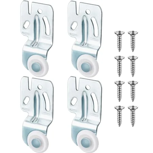 4 Piece Sliding Closet Door Roller Kit, Silver