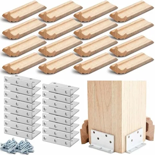 4 Piece 3-1/2 in Newel Post Mounting Kit Deck Stair Floor, Silver