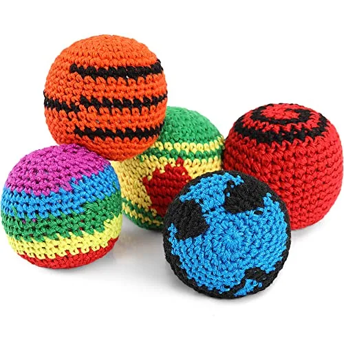 100 Piece Crochet Footbags Soft Knitted Kick Bags