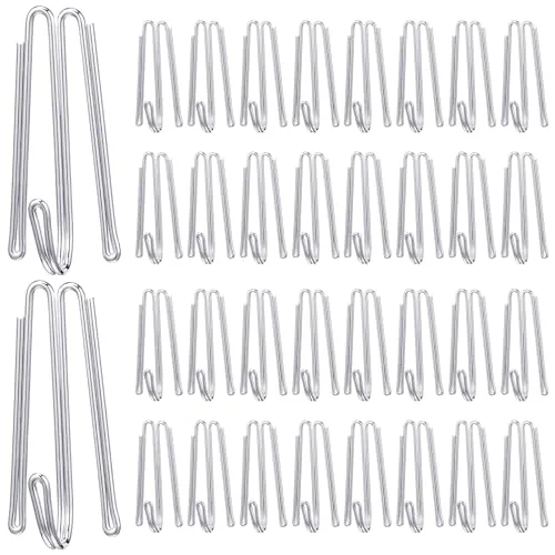 120 Piece Pinch Pleat Hooks Stainless Steel 4 Prongs Pleated Hooks