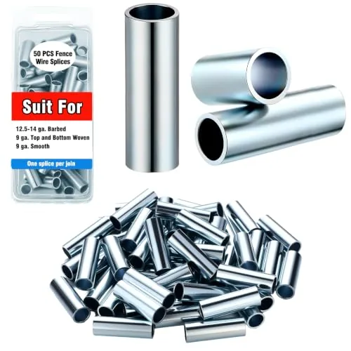 50 Piece Barb Wire Crimpers Fence Wires Splice, Silver