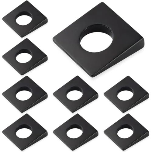 10 Piece 3/8 in Square Beveled Washer, Black