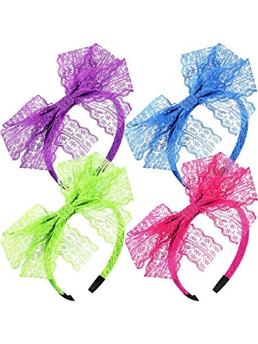 4 Piece 80's Lace Headband