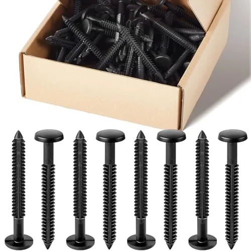 18 Piece Shutter Fasteners 3 Inch Vinyl Panel Pegs, Black