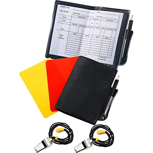 2 Piece Soccer Referee Card Kit Red Yellow Cards