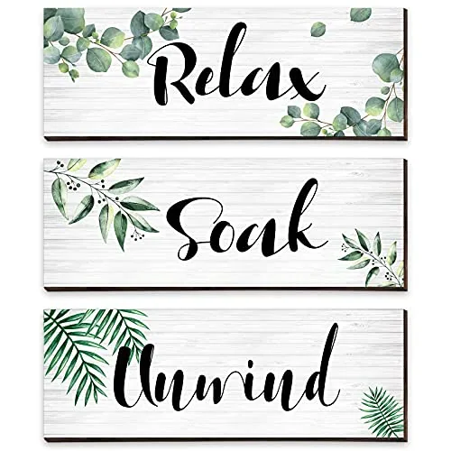 3-Piece Sage Green Botanical Wall Art - Relax