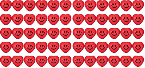 30 Piece Heart Stress Relief Balls Smile Funny Face Mini Foam Balls, Red