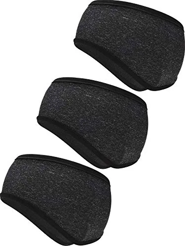 3 Piece Fleece Ear Warmers Muffs, Black