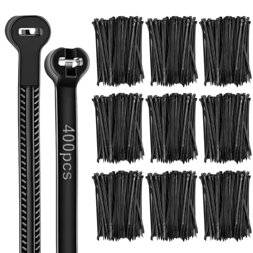 400 Piece 15 Inch 400 Pcs Black Cable Ties