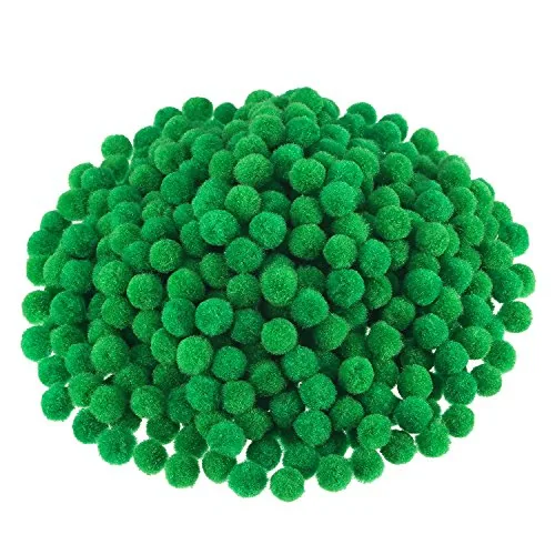 500 Piece 0.5 Inch Polypropylene Pompoms, Green