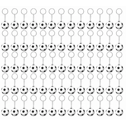 60 Piece Soccer Ball Keychains for Boys Party Bag Fillers