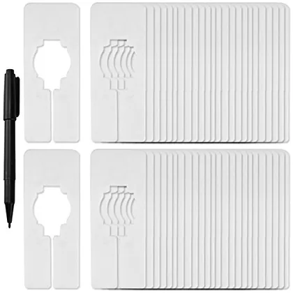 50 Piece Closet Rack Dividers Rectangular, White