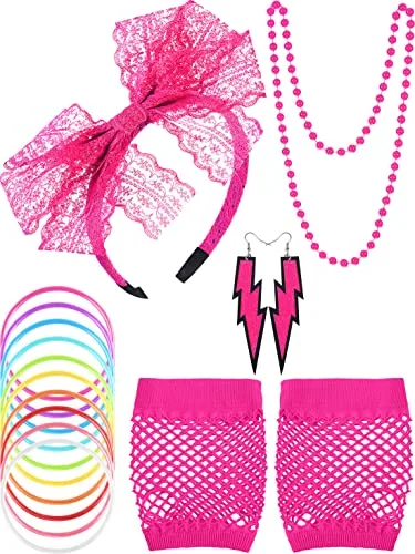 80s Outfit Costume Accessories, Pink