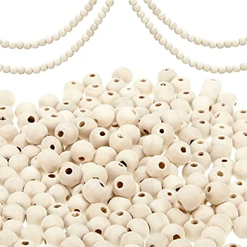 900 Piece 10mm Christmas Wooden Beads, White