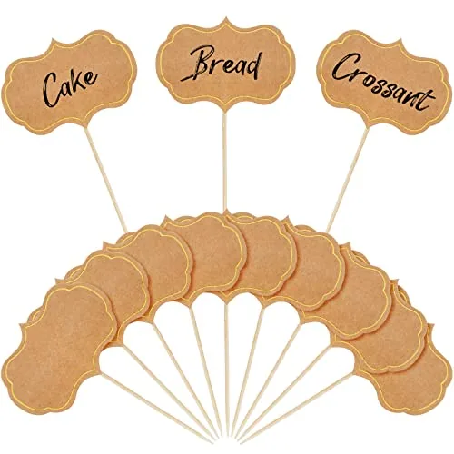 100 Piece Cheese Marker Toothpick Label, Brown