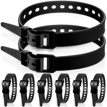 8 Piece Reusable Industrial Straps 16 in Length Reliable Tension, Black, garden & outdoor