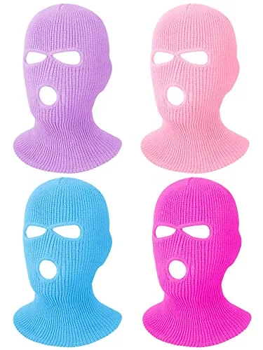 4 Piece Ski Mask 3 Hole, Pink