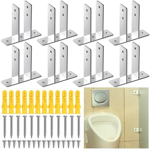 8 Piece Urinal Screen Zinc Alloy 2-ear Urinal Screen Brackets