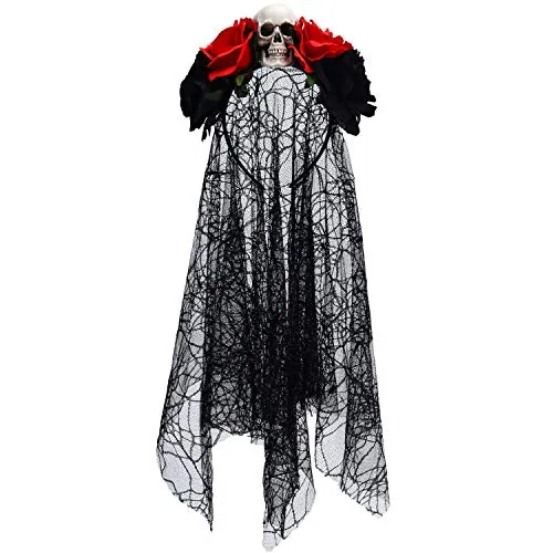 Halloween Veil Headband Day of the Dead Headband Rose, Multicolour