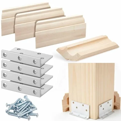 1 Piece 3 in Newel Post Mounting Kit 4 Pcs L Bracket Metal Post, Silver