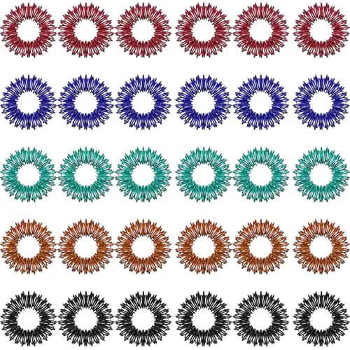 30 Piece Acupressure Rings Spiky Sensory Rings